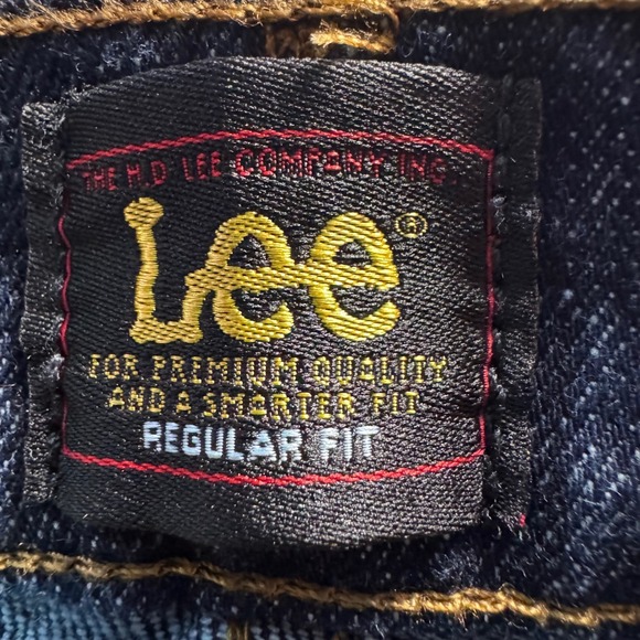 Lee Jeans Mens 33x36 Anderson Regular Straight Fit Dark Wash Denim - Picture 4 of 12